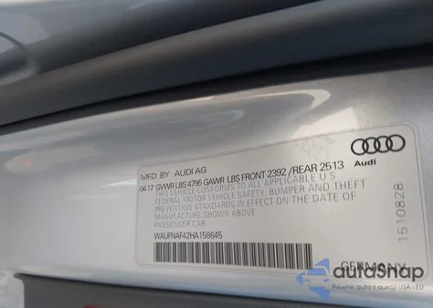 2017 Audi A4 2.0T Premium z USA, uszkodzony, nr VIN WAUFNAF42HA158645